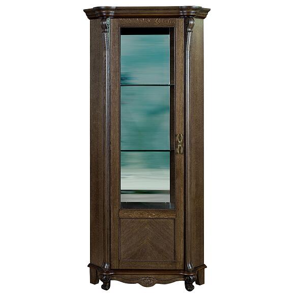 Шкаф с витриной «Алези» П1.350.0.13-01 (П350.13-01), Материал: массив дуба, Цвет: Табак