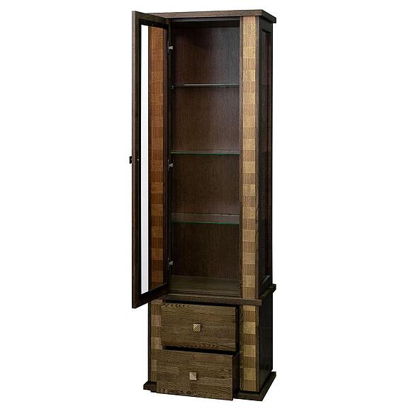 Шкаф с витриной «Тунис» П6.343.0.19-01 (П343.19Ш), Материал: массив дуба, Цвет: Венге c золочением (Shkaf_Tunis_P343-19SH_venge3.jpg) Шкаф с витриной «Тунис» П6.343.0.19-01 (П343.19Ш), Материал: массив дуба, Цвет: Венге c золочением