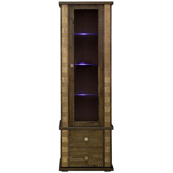 Шкаф с витриной «Тунис» П6.343.0.19 (П343.19-1Ш), Материал: массив дуба, Цвет: Венге c золочением (Shkaf_Tunis_P343-19-1SH_venge2.jpg) Шкаф с витриной «Тунис» П6.343.0.19 (П343.19-1Ш), Материал: массив дуба, Цвет: Венге c золочением