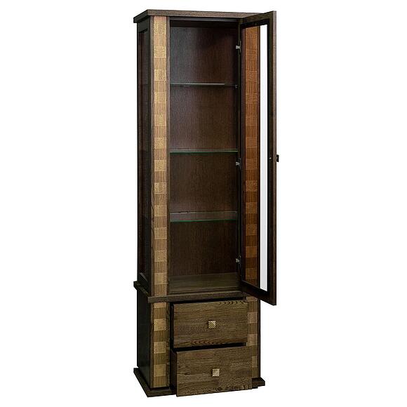 Шкаф с витриной «Тунис» П6.343.0.19 (П343.19-1Ш), Материал: массив дуба, Цвет: Венге c золочением (Shkaf_Tunis_P343-19-1SH_venge3.jpg) Шкаф с витриной «Тунис» П6.343.0.19 (П343.19-1Ш), Материал: массив дуба, Цвет: Венге c золочением