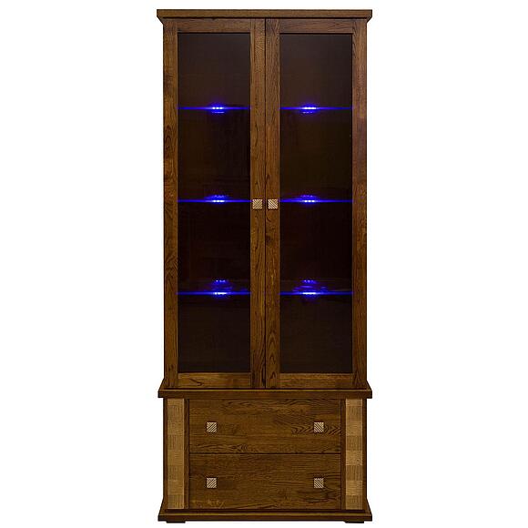 Шкаф с витриной «Тунис» П6.343.0.22 (П343.22Ш), Материал: ДСП+шпон, Цвет: Черешня с золочением (Shkaf_Tunis_P343-22_Chereshnya-s-zolocheniem2.jpg) Шкаф с витриной «Тунис» П6.343.0.22 (П343.22Ш), Материал: ДСП+шпон, Цвет: Черешня с золочением