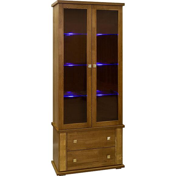 Шкаф с витриной «Тунис» П6.343.0.22 (П343.22Ш), Материал: ДСП+шпон, Цвет: дуб рустикаль с золочением (Dub_rustikal_s_zolocheniem_Shkaf_Tunis_P343-22SH_.jpg) Шкаф с витриной «Тунис» П6.343.0.22 (П343.22Ш), Материал: ДСП+шпон, Цвет: дуб рустикаль с золочением