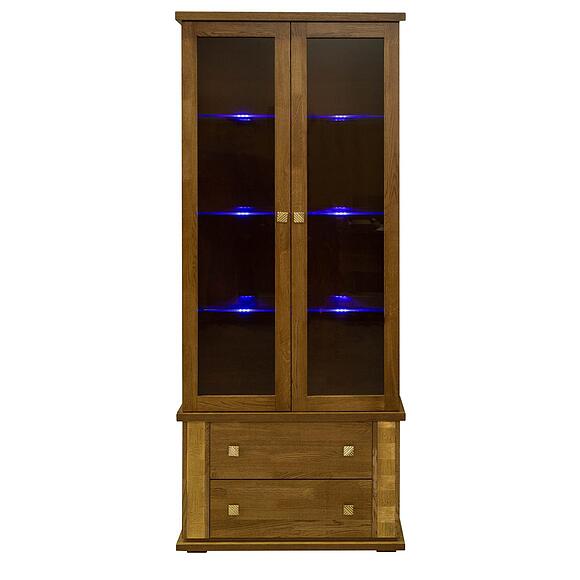 Шкаф с витриной «Тунис» П6.343.0.22 (П343.22Ш), Материал: ДСП+шпон, Цвет: дуб рустикаль с золочением (Dub_rustikal_s_zolocheniem_Shkaf_Tunis_P343-22SH___.jpg) Шкаф с витриной «Тунис» П6.343.0.22 (П343.22Ш), Материал: ДСП+шпон, Цвет: дуб рустикаль с золочением