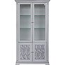 Шкаф с витриной «Мартина 2 3Д» П573.02 3Д , Материал: ЛДСП+МДФ, Цвет: Молоко с серебром