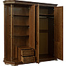 Шкаф комбинированный для прихожей «Верди» П3.487.3.01 (П433.01), Материал: массив дуба, Цвет: Черешня с золочением