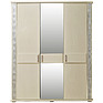 Шкаф для одежды «Тунис» П6.343.1.01-01 (П344.01), Материал: массив дуба, Цвет: Слоновая кость с серебром