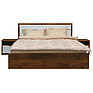 Кровать двойная «Монако» с низким изножьем, Материал: ЛДСП, Цвет: Дуб Саттер+Белый глянец, Спальное место: 2000x1200 мм, Размер: 2060×1310×940