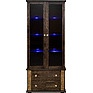 Шкаф с витриной «Тунис» П6.343.0.22 (П343.22Ш), Материал: ДСП+шпон, Цвет: Венге+золото