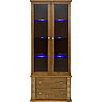 Шкаф с витриной «Тунис» П6.343.0.22 (П343.22Ш), Материал: ДСП+шпон, Цвет: Медовый с золочением